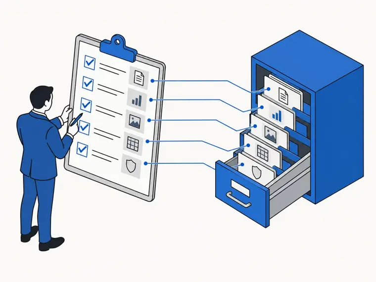 An auditor’s checklist where every control is already linked to dated evidence in a filing drawer